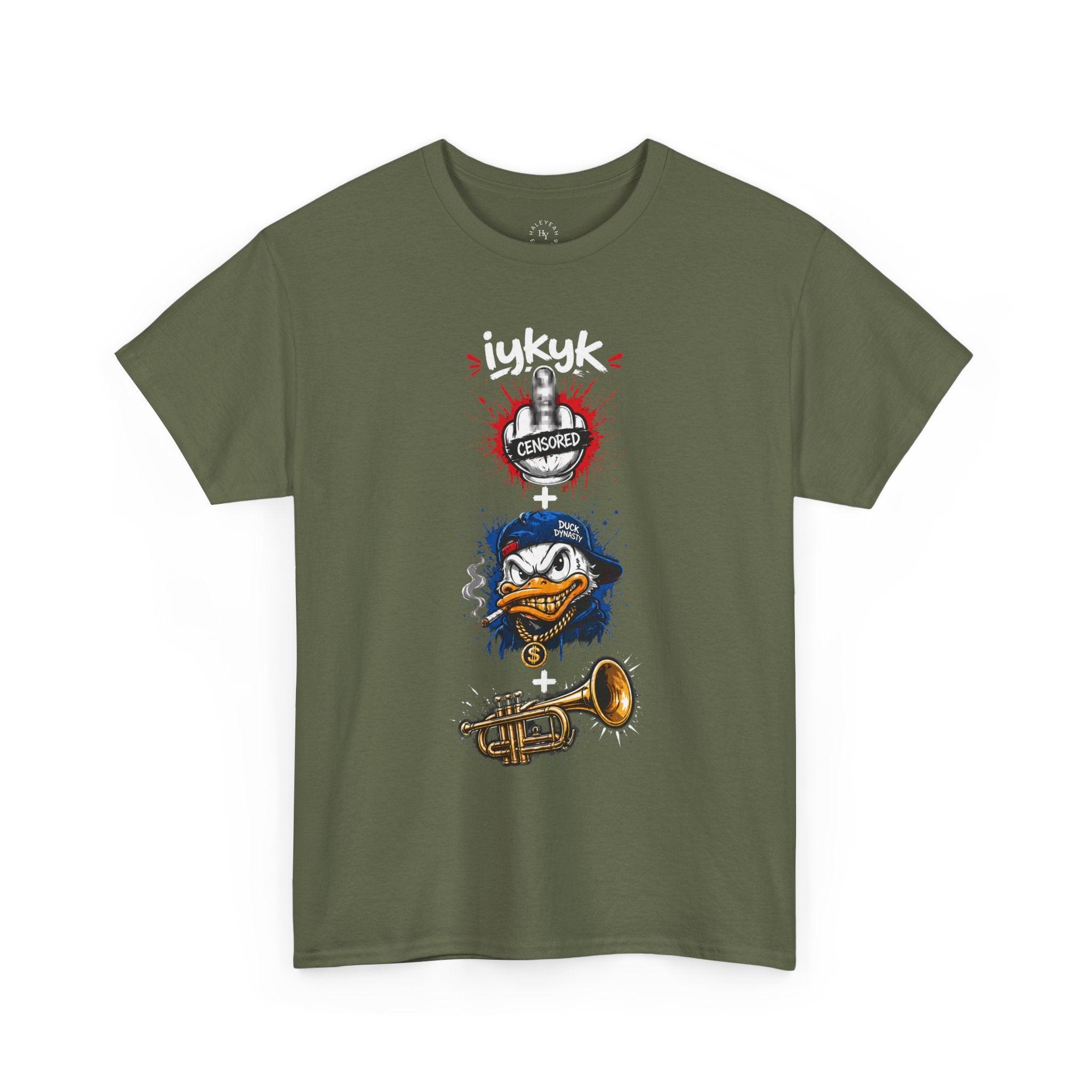 One Finger Salute + Duck Head + Trumpet iykyk | HY Graphic Tee