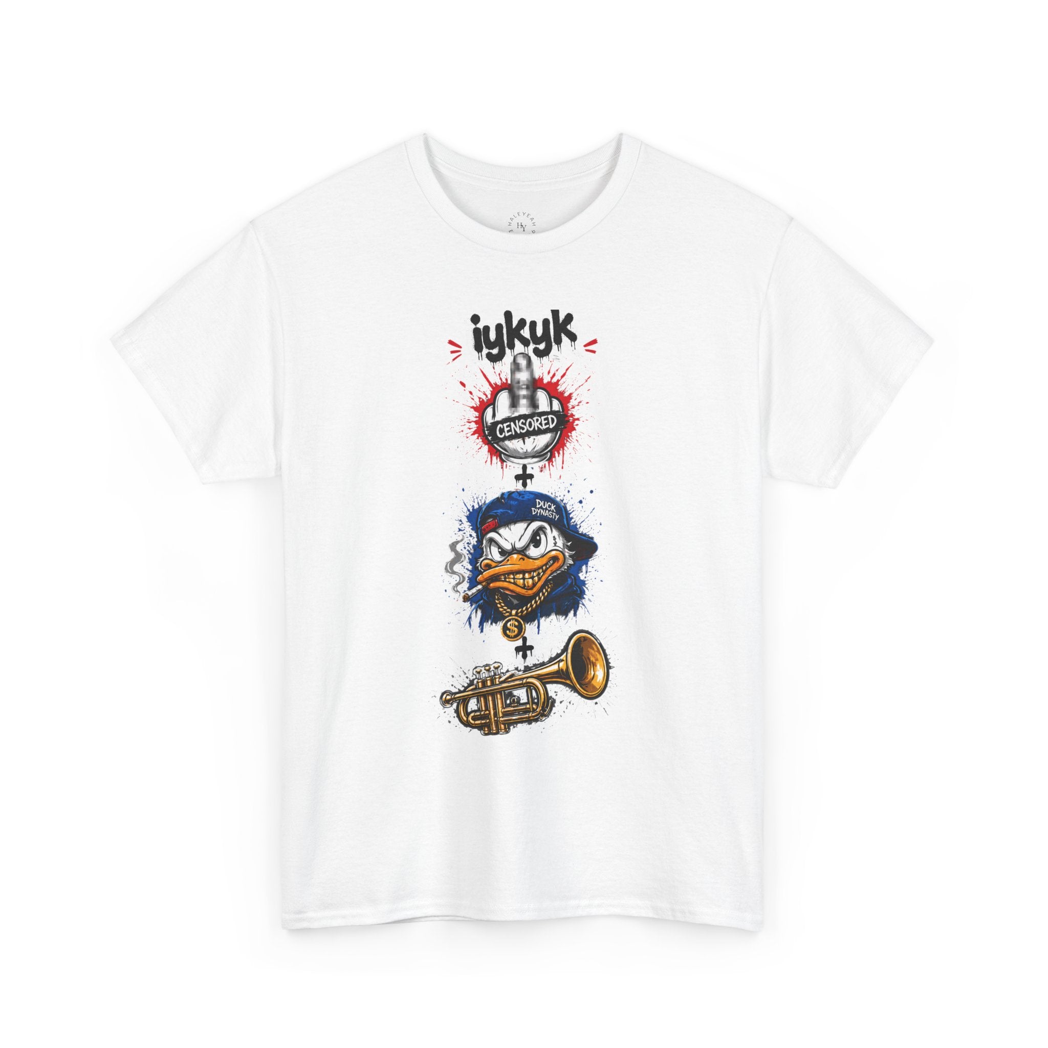 One Finger Salute + Duck Head + Trumpet iykyk | HY Graphic Tee