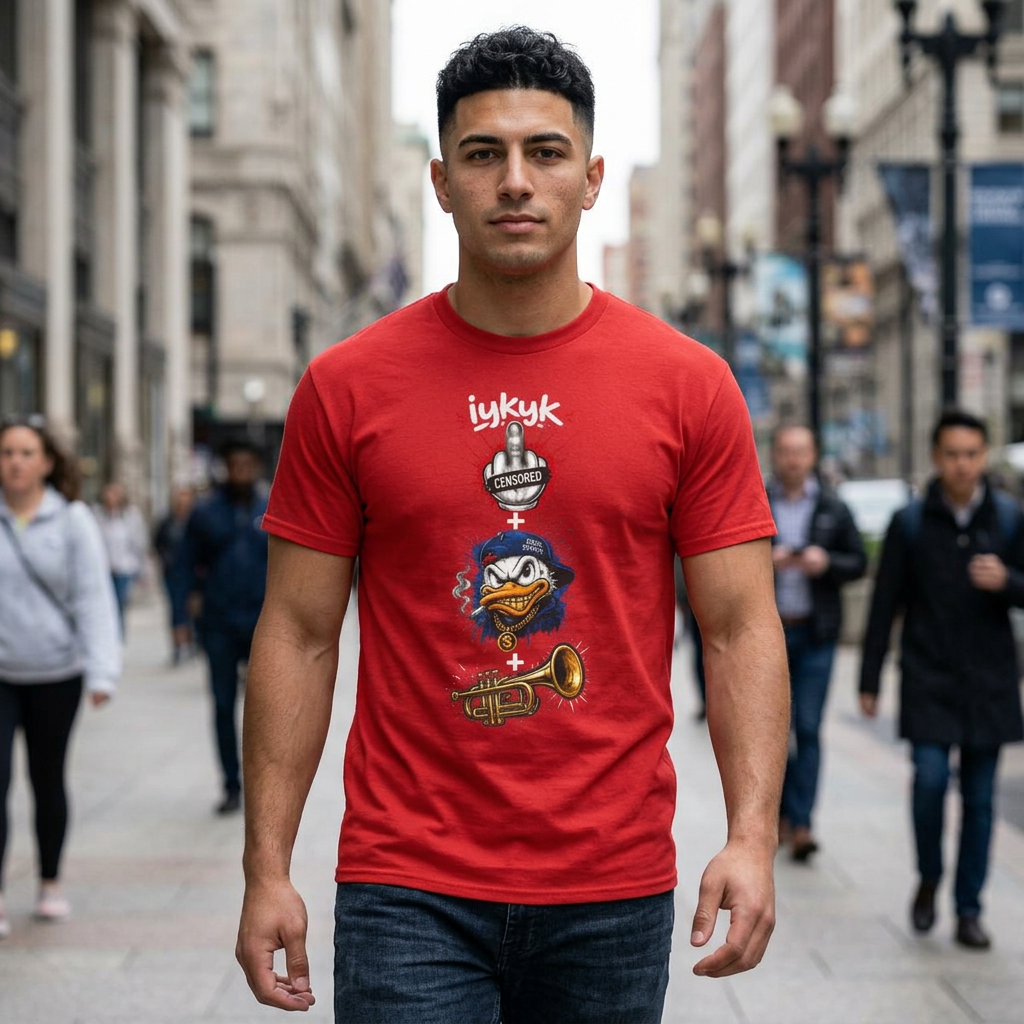 One Finger Salute + Duck Head + Trumpet iykyk | HY Graphic Tee