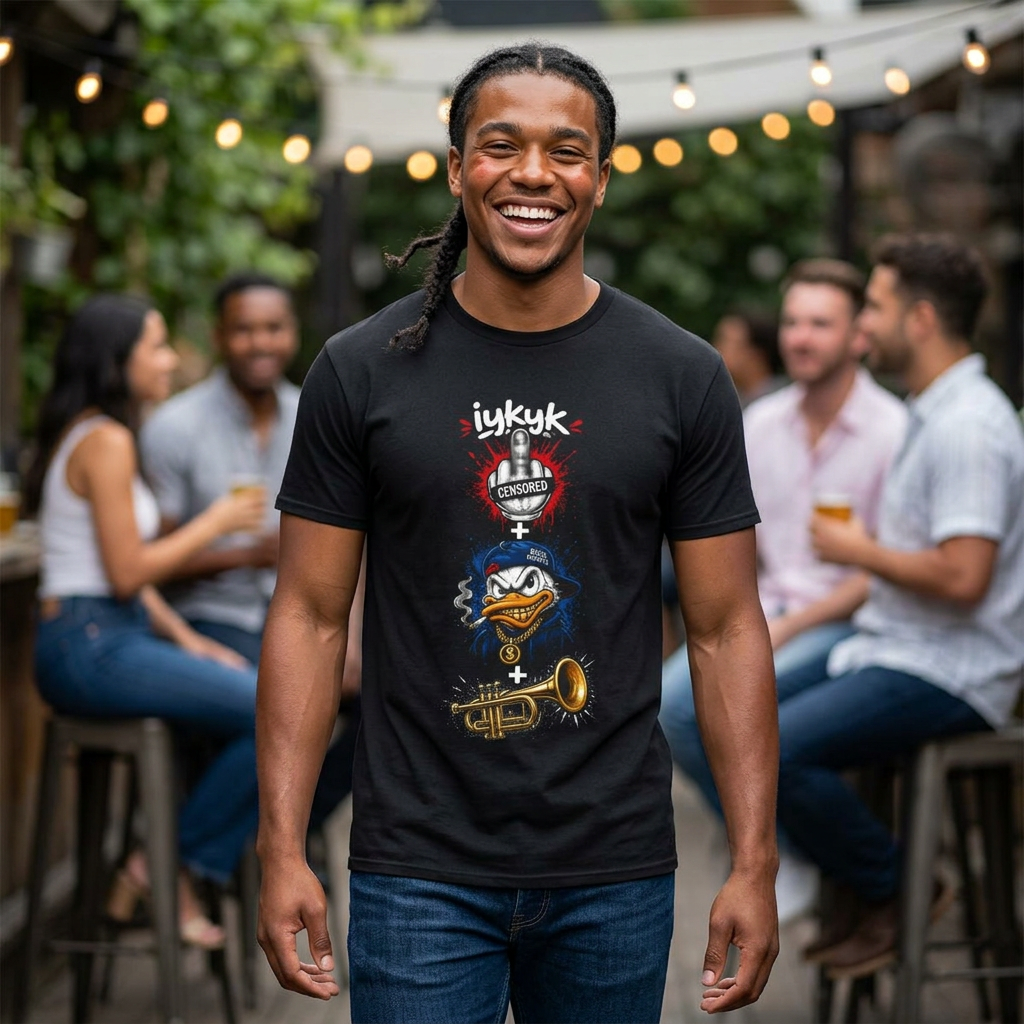One Finger Salute + Duck Head + Trumpet iykyk | HY Graphic Tee