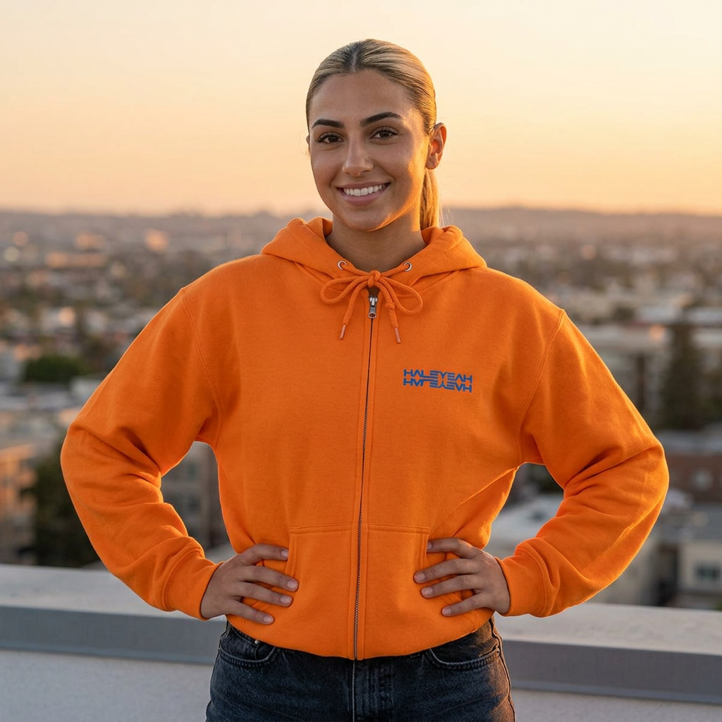 HALEYEAH Iced Logo | HY Embroidered Zip-Up Hoodie
