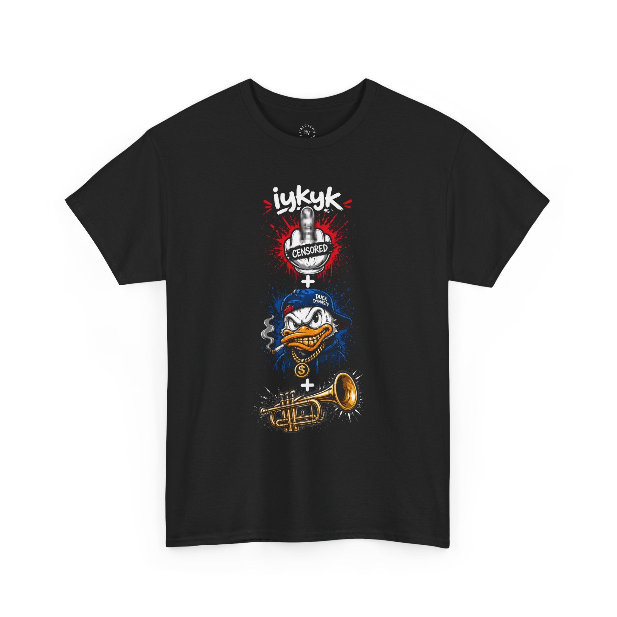 One Finger Salute + Duck Head + Trumpet iykyk | HY Graphic Tee