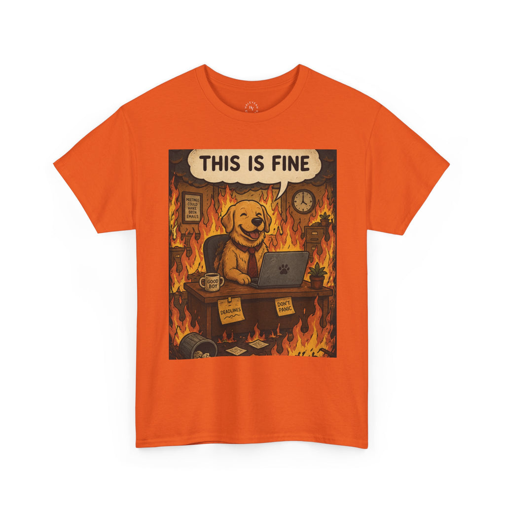 "This Is Fine" DOG at Desk | HY Graphic Tee